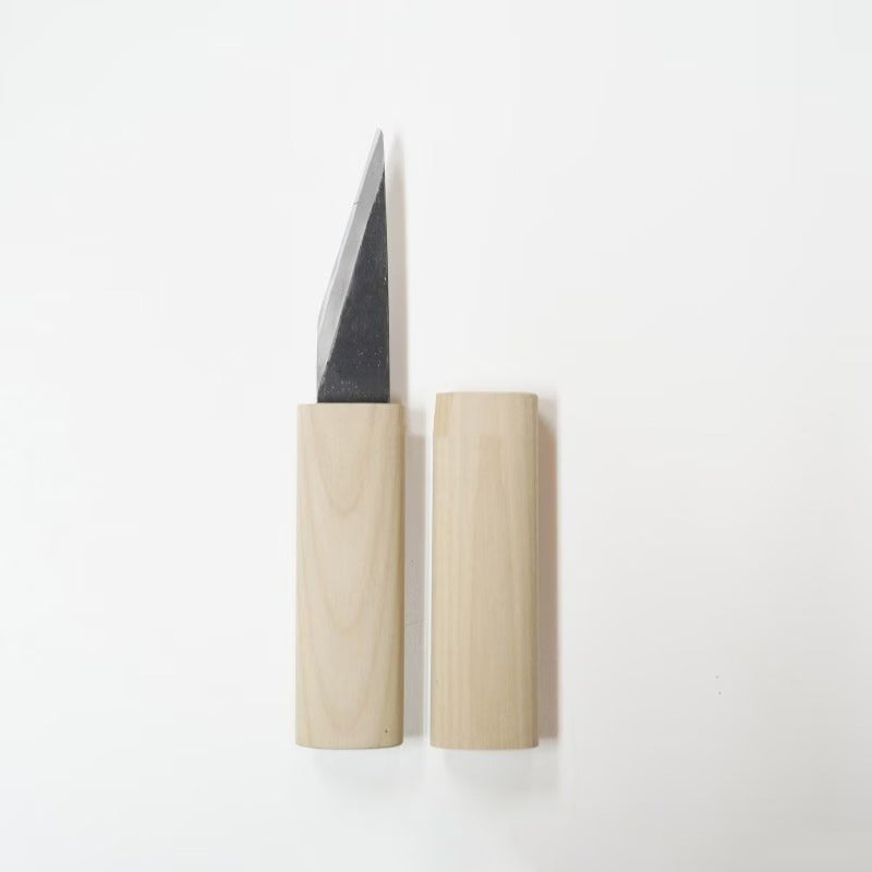 Baishinshi Yokote Kiridashi White Steel – Couteau japonais pour droitier ou gaucher avec étui bois