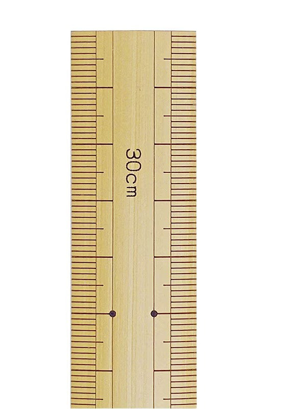 Règle Japonaise en Bambou 30 cm à Double Graduation 1 mm avec Œillet – Shinwa