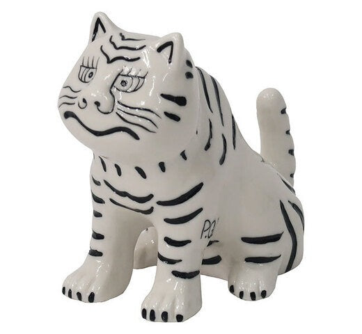 Figurine Tigre Tibétain en Porcelaine POST GENERAL | Objet Décoratif & Porte-Bagues