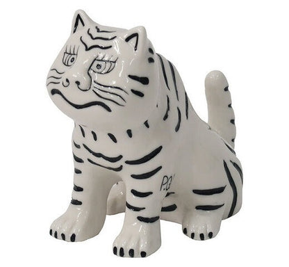 Figurine Tigre Tibétain en Porcelaine POST GENERAL | Objet Décoratif & Porte-Bagues