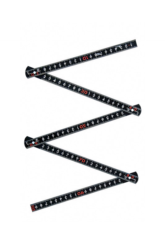Règle Pliante Japonaise 1 m en Fibre de Verre, 5 Branches, Noire – Shinwa