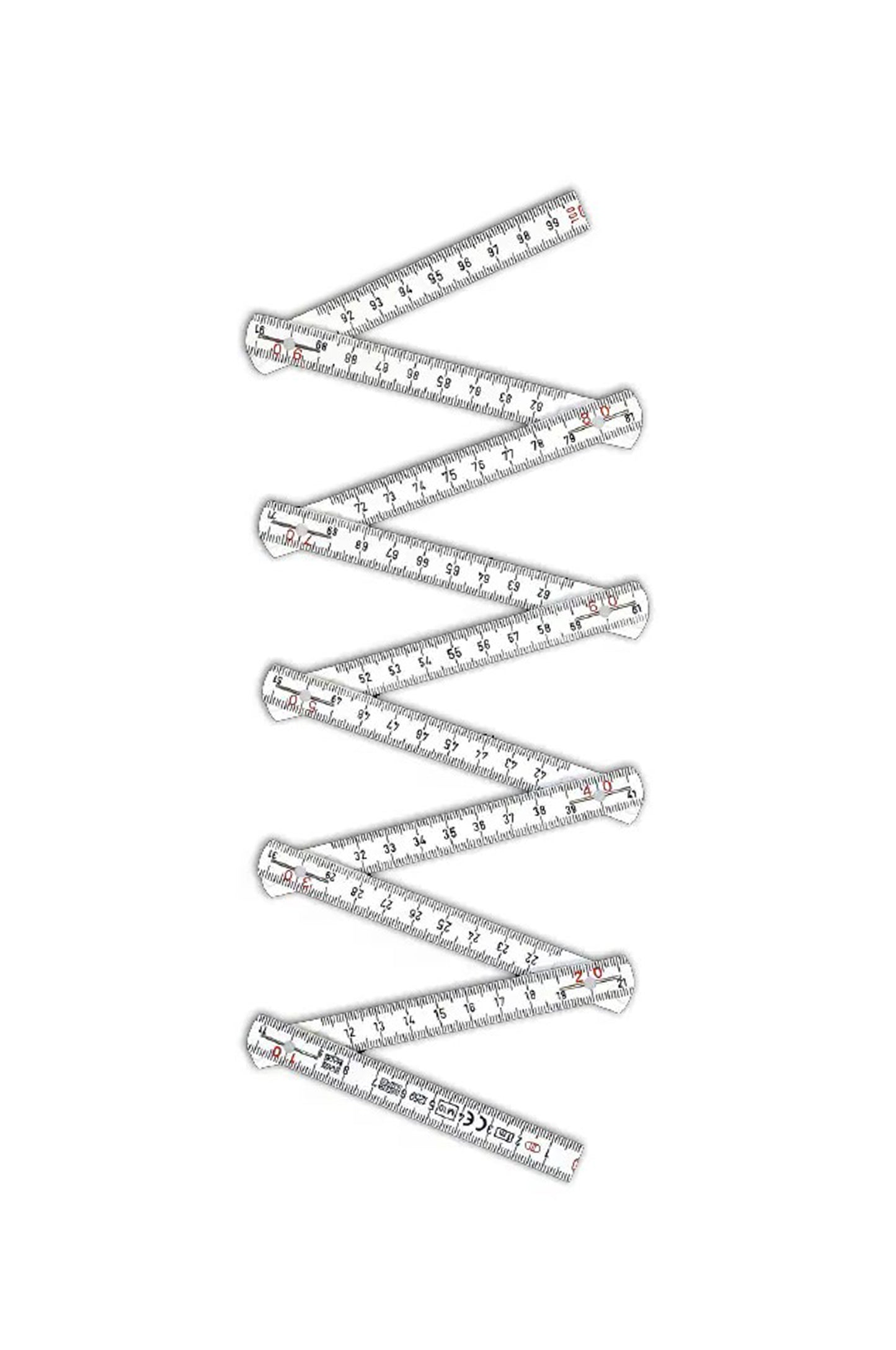 Règle Pliante Japonaise 1 m en Fibre de Verre, 10 Branches, Blanche – Shinwa