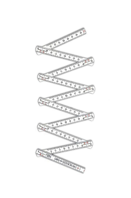 Regla Plegable Japonesa de Fibra de Vidrio de 1 m, 10 Brazos, Blanca – Shinwa