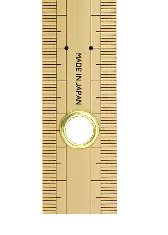 Règle Japonaise en Bambou 30 cm à Double Graduation 1 mm avec Œillet – Shinwa