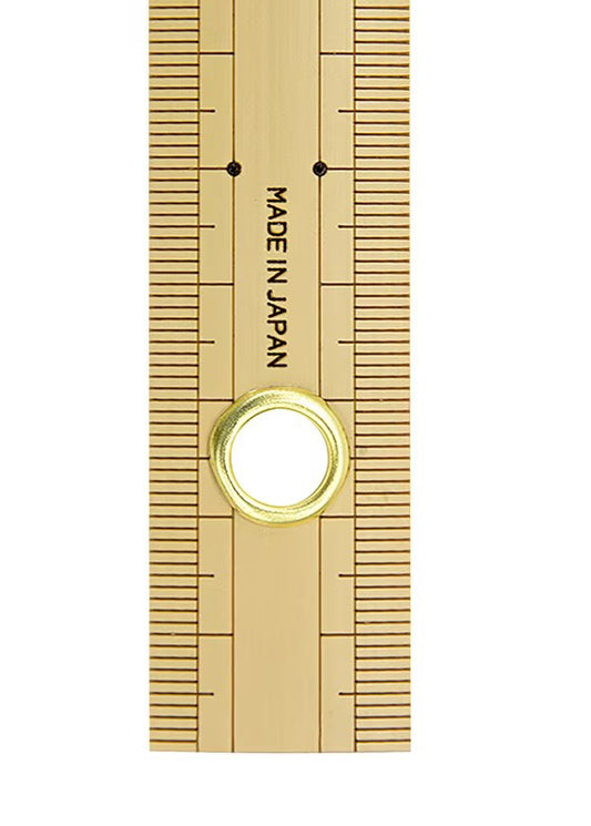 Règle Japonaise en Bambou 30 cm à Double Graduation 1 mm avec Œillet – Shinwa