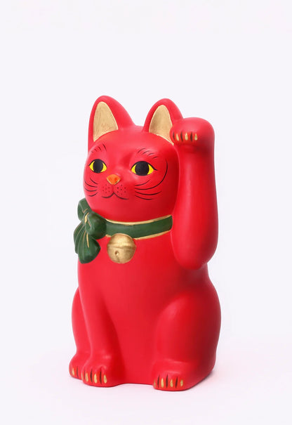 Authentic Japanese Maneki Neko Fukumusubi 15 cm | Handmade Lucky Cat from Seto