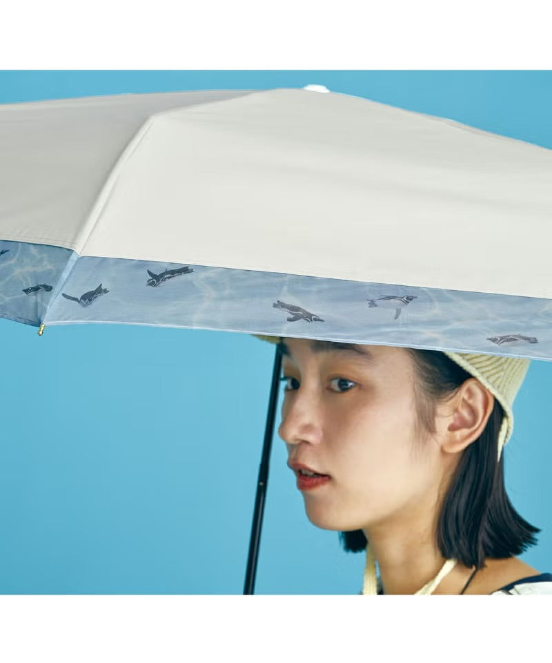 Ombrelle pliante Aquarium de Sumida × Wpc. Swimming Penguin 54 cm – UV 100 %, UPF50+