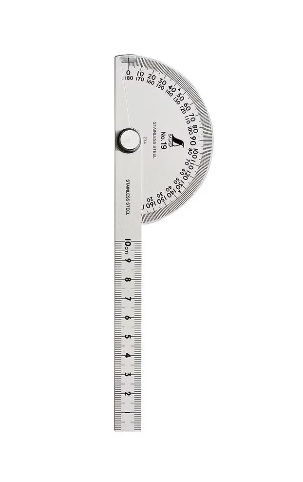 Rapporteur Shinwa Ø90 mm avec Règle Graduée 10 cm