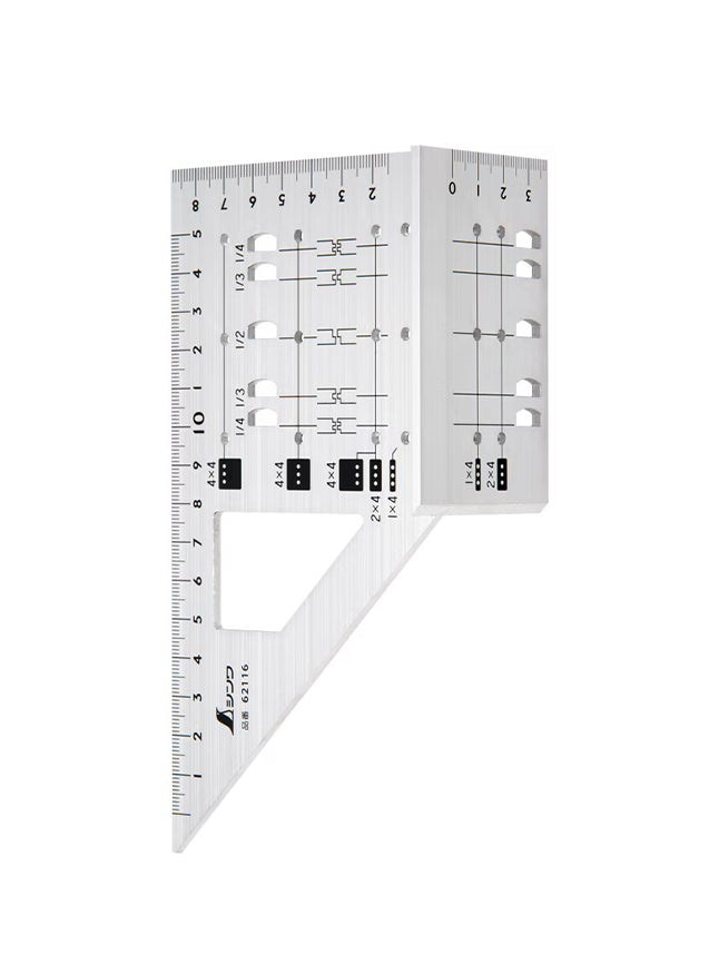 Gabarit de traçage Shinwa pour bois 2×4 – Angles 45° et 90°