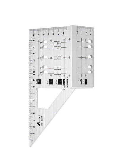 Gabarit de traçage Shinwa pour bois 2×4 – Angles 45° et 90°