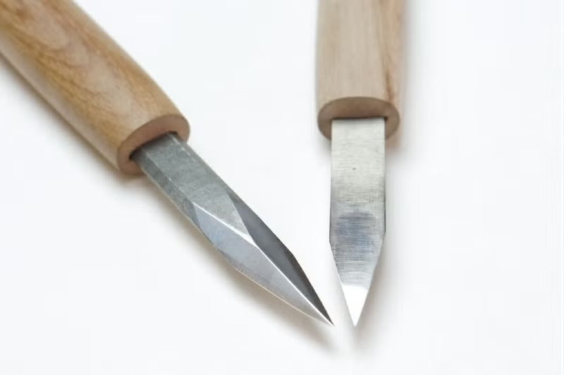 Ciseau japonais double tranchant Kensaki – Acier HSS – 9 mm – Sculpture bois