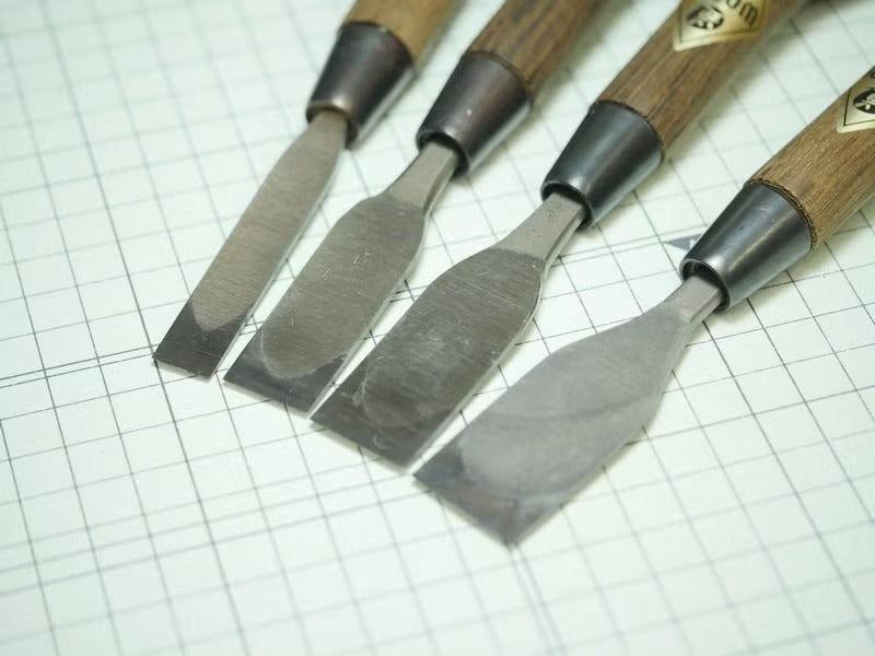 Ciseau à Bois Japonais HSS WOODYCHISEL – Ciseau Plat de Sculpture (6–24 mm)