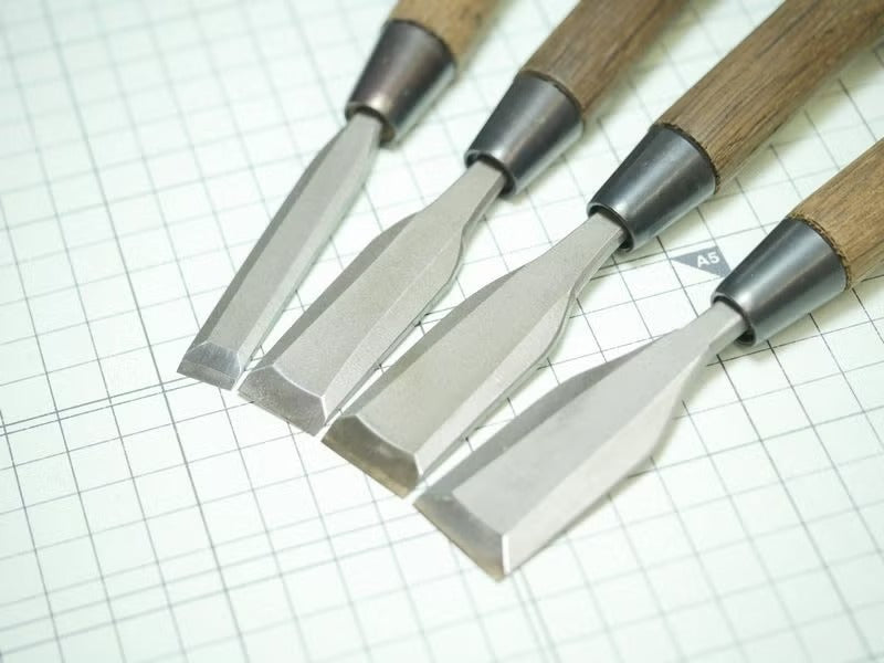 Ciseau à Bois Japonais HSS WOODYCHISEL – Ciseau Plat de Sculpture (6–24 mm)