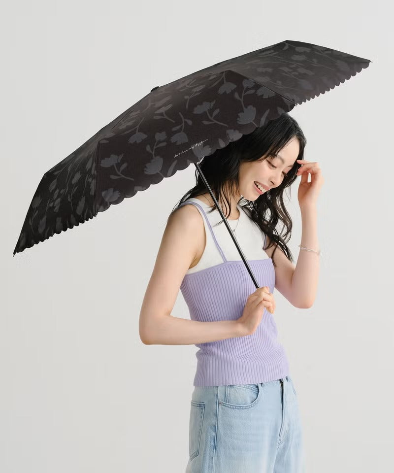Parapluie Pliable Mini Motif Floral Ombre Anti-UV Wpc.