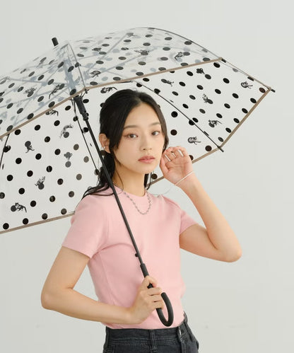 Parapluie Vinyle Transparent Pliable Motif Chats et Pois Masayuki Oki × Wpc.