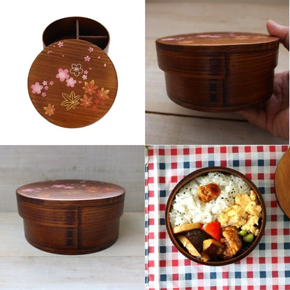 Boîte Bento Japonaise Magewappa Sakura & Momiji – Bois de Cèdre 650 ml