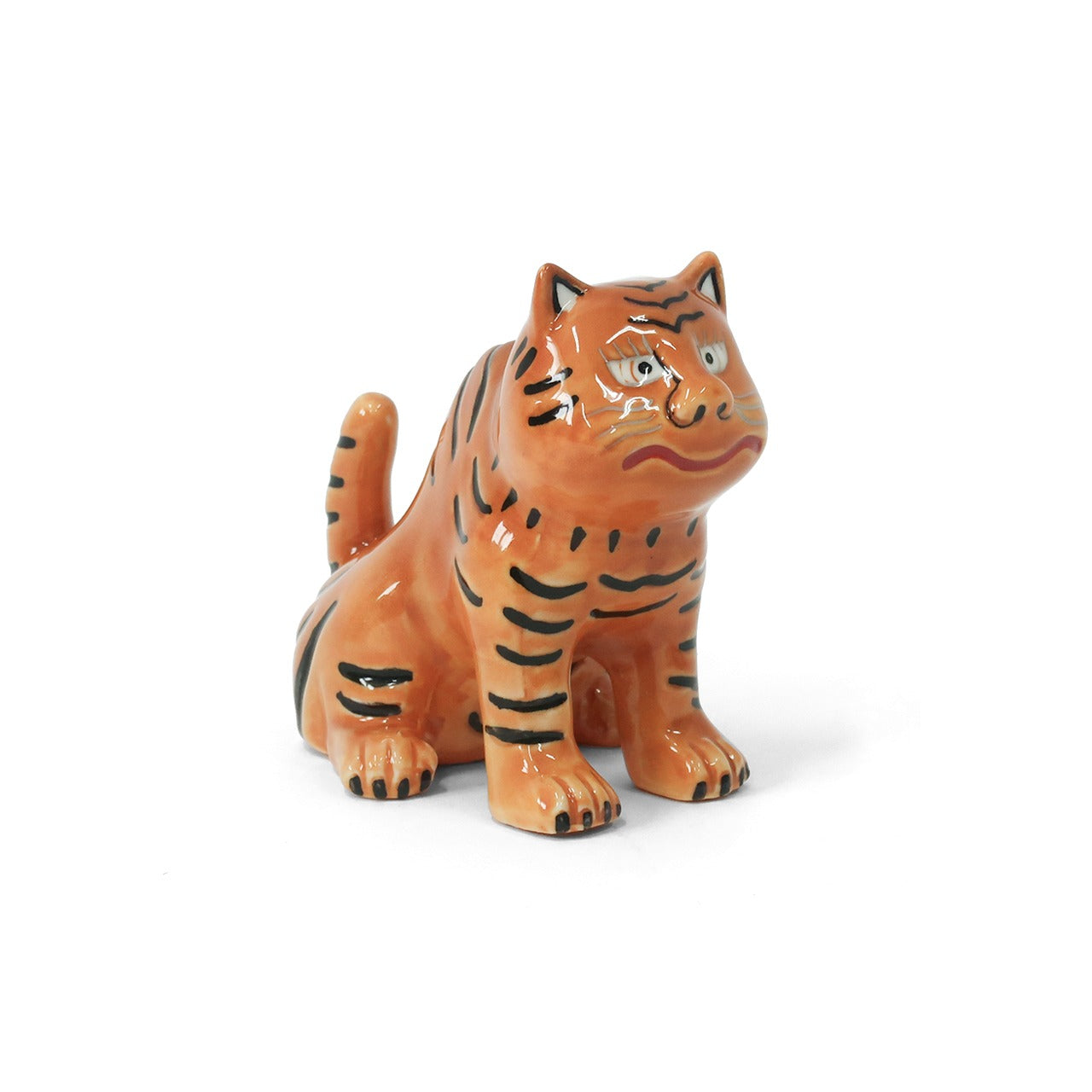 Figurine Tigre Tibétain en Porcelaine POST GENERAL | Objet Décoratif & Porte-Bagues