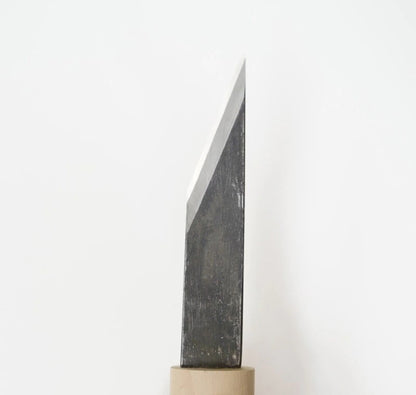 Baishinshi Yokote Kiridashi White Steel – Couteau japonais pour droitier ou gaucher avec étui bois