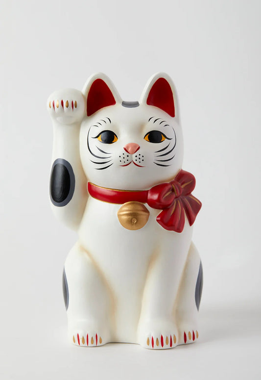 Japanese Fukumusubi Seto Maneki Neko 15 cm