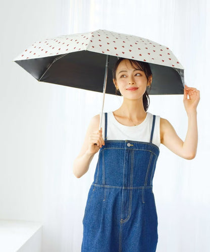 Parapluie Pliable Mini Anti-UV Motif Cœur Wpc.