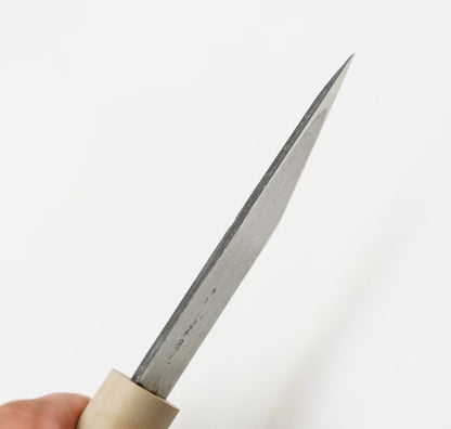 Baishinshi Yokote Kiridashi White Steel – Couteau japonais pour droitier ou gaucher avec étui bois
