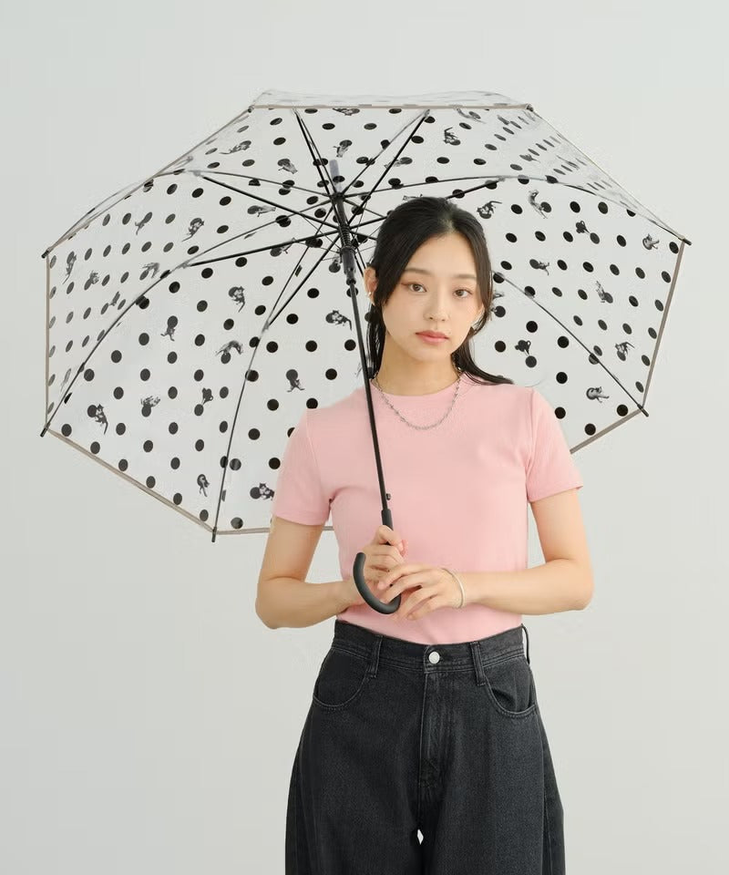 Parapluie Vinyle Transparent Pliable Motif Chats et Pois Masayuki Oki × Wpc.