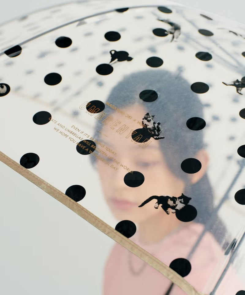 Parapluie Vinyle Transparent Pliable Motif Chats et Pois Masayuki Oki × Wpc.