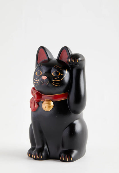Authentic Japanese Maneki Neko Fukumusubi 15 cm | Handmade Lucky Cat from Seto