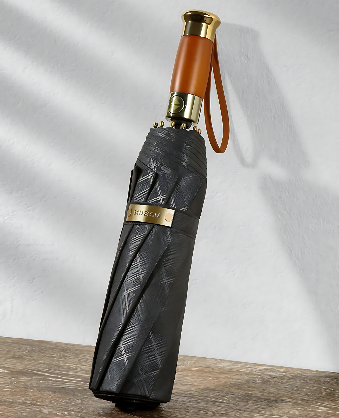 Parapluie Japonais Pliable Homme Triple Pli Automatique Anti-UV Kumokasa | Pluie & Soleil