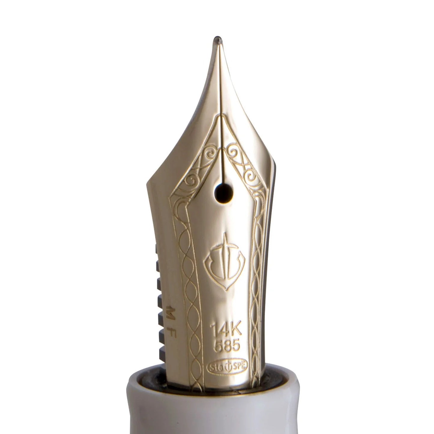 Stylo-plume compact Sailor Rencontre – Résine marbrée et plume or 14 K