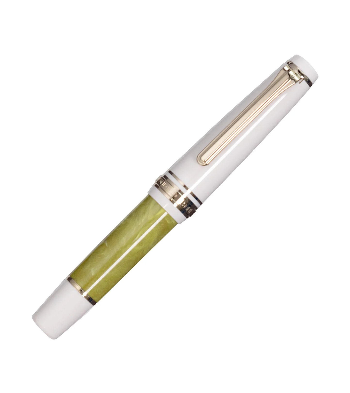 Stylo-plume compact Sailor Rencontre – Résine marbrée et plume or 14 K