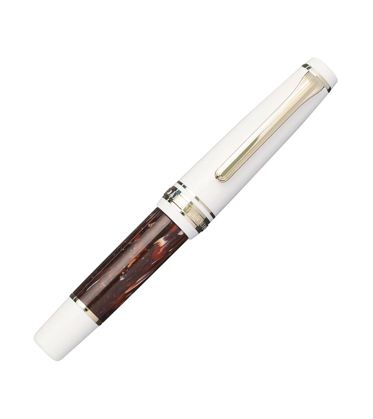 Stylo-plume compact Sailor Rencontre – Résine marbrée et plume or 14 K