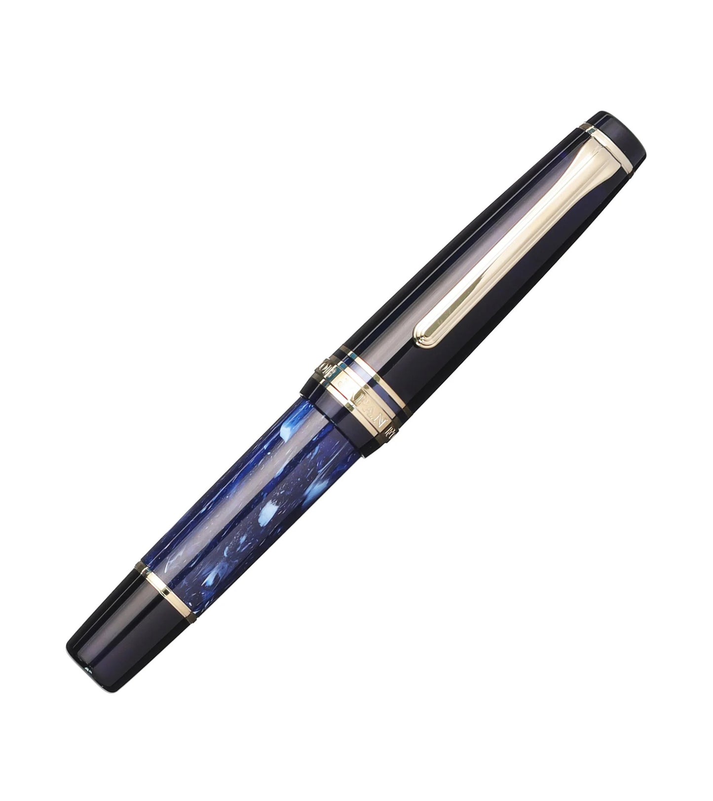 Stylo-plume compact Sailor Rencontre – Résine marbrée et plume or 14 K