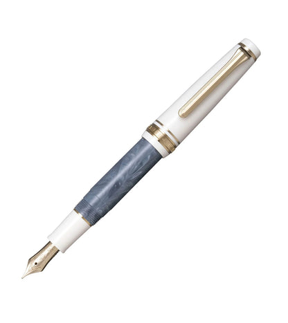 Stylo-plume compact Sailor Rencontre – Résine marbrée et plume or 14 K