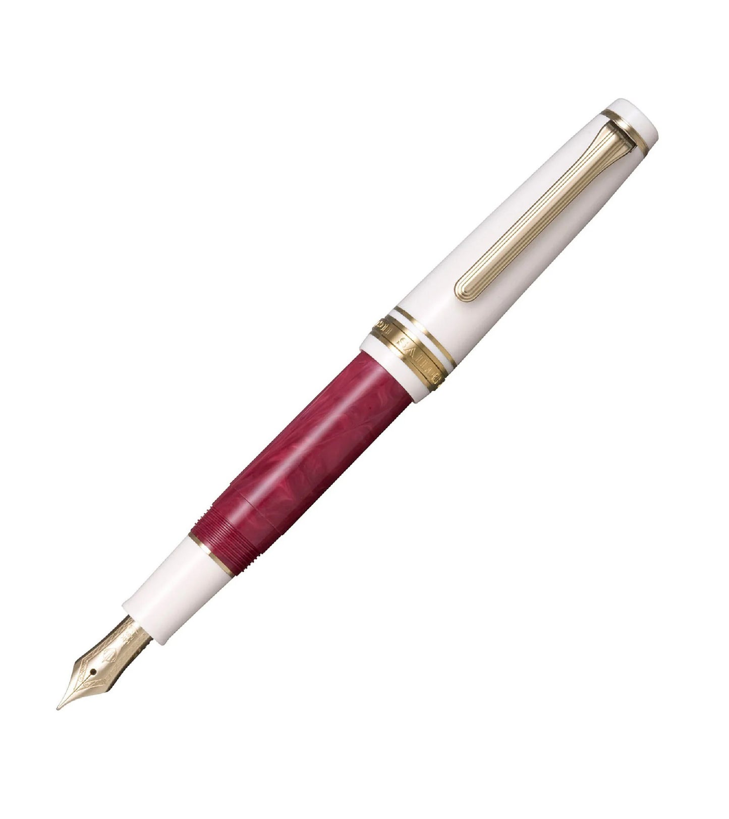 Stylo-plume compact Sailor Rencontre – Résine marbrée et plume or 14 K