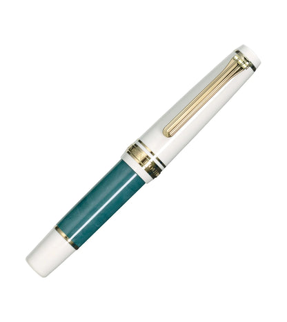 Stylo-plume compact Sailor Rencontre – Résine marbrée et plume or 14 K