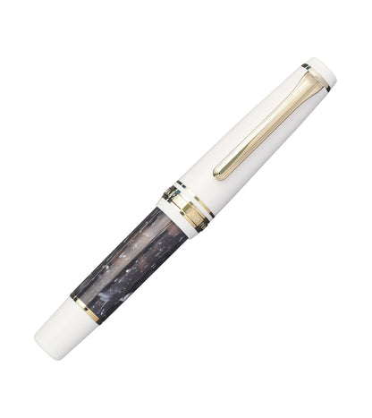 Stylo-plume compact Sailor Rencontre – Résine marbrée et plume or 14 K
