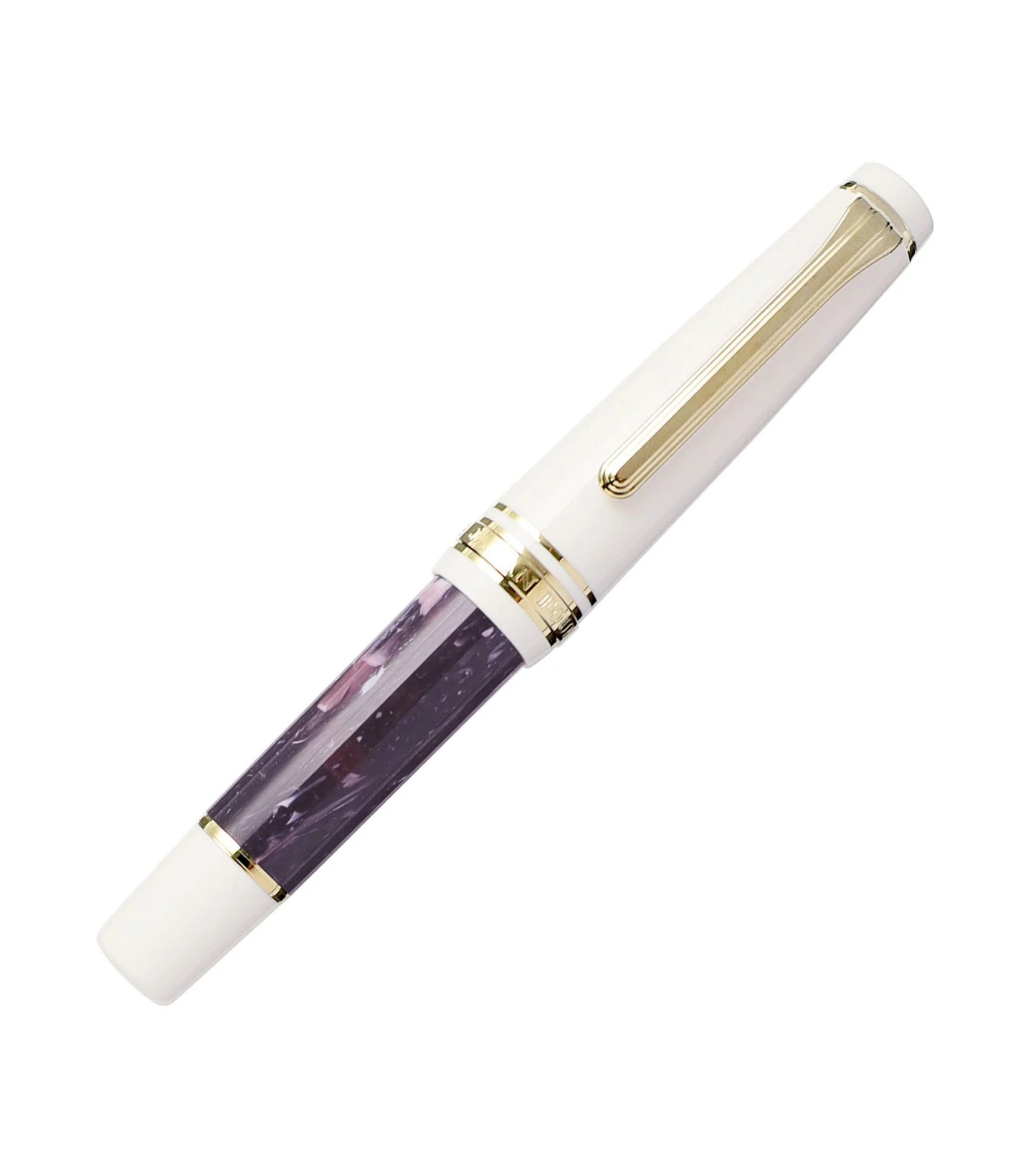 Stylo-plume compact Sailor Rencontre – Résine marbrée et plume or 14 K