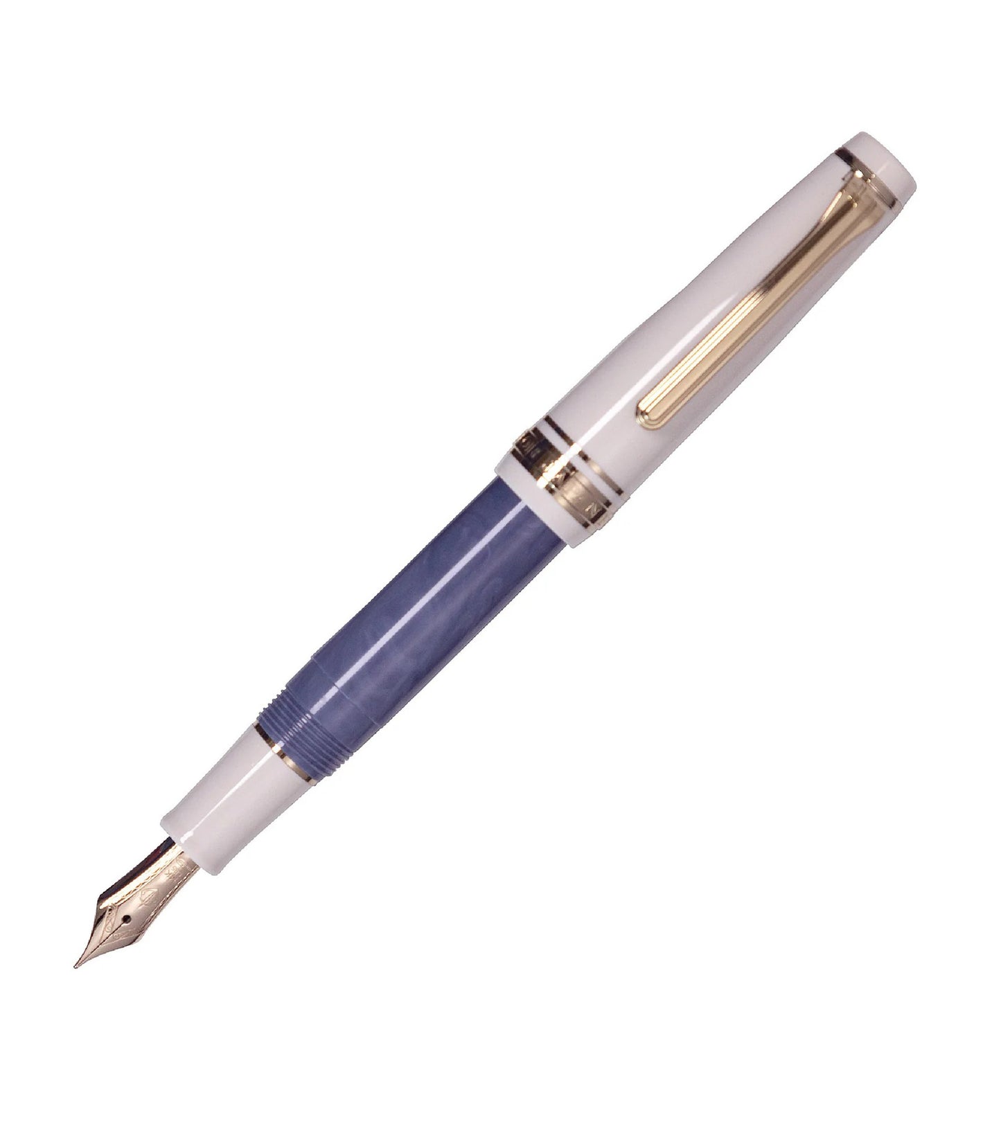 Stylo-plume compact Sailor Rencontre – Résine marbrée et plume or 14 K