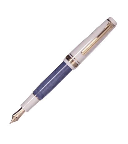 Stylo-plume compact Sailor Rencontre – Résine marbrée et plume or 14 K