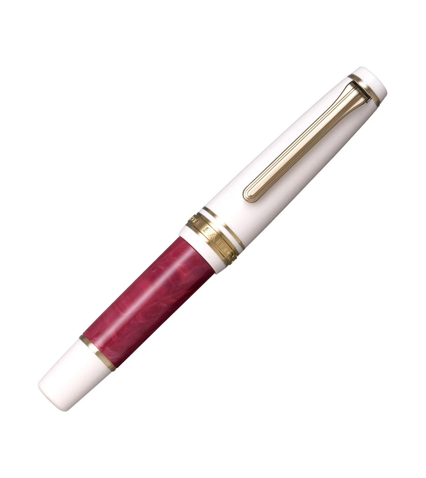 Stylo-plume compact Sailor Rencontre – Résine marbrée et plume or 14 K