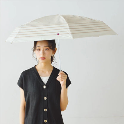 Parapluie Pliable Mini Anti-UV à Broderie Cœur et Rayures Wpc.