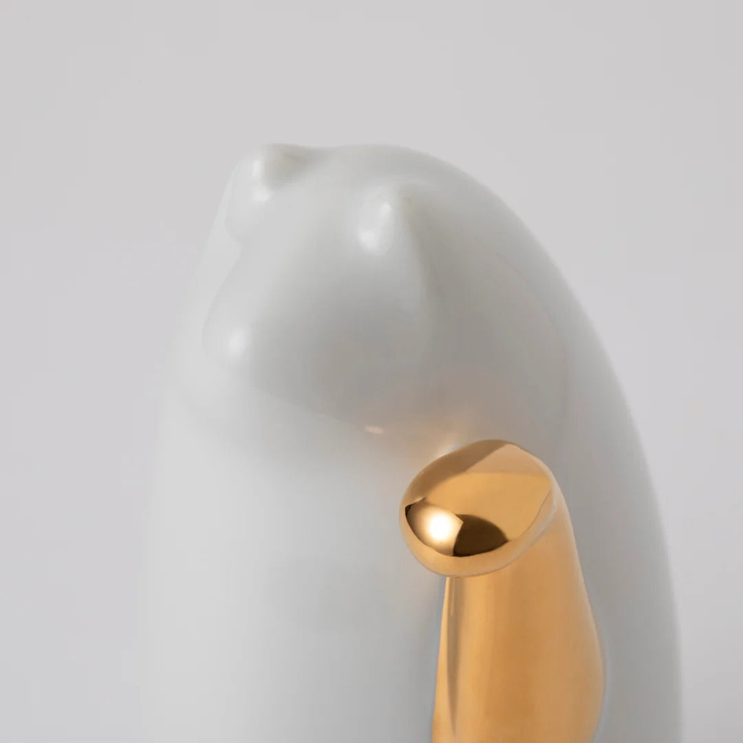 SETOMANEKI Maneki Neko Rouge et Blanc Gold Hand avec Coffret en Kiri