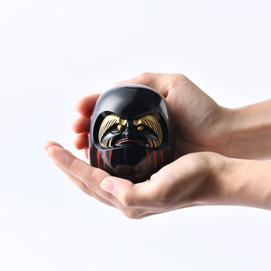 Ginzado Lacquered Metal Japanese Lucky Daruma | Traditional Japanese Decorative Object