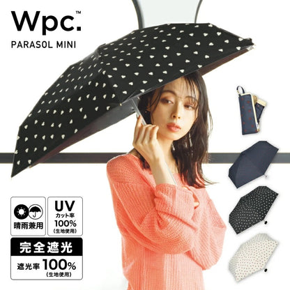 Parapluie Pliable Mini Anti-UV Motif Cœur Wpc.