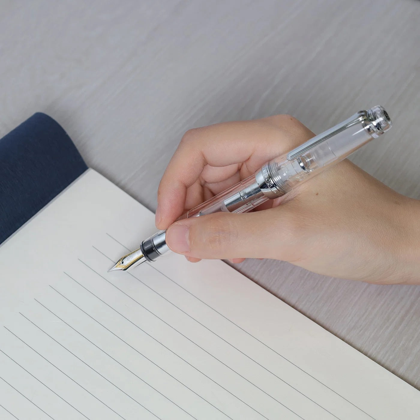 Stylo-plume Sailor Professional Gear Silver Demonstrator – Plume or 21 carats
