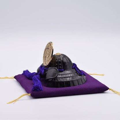 Casque de samouraï japonais Kuroda Kanbei Ginzado | Kabuto décoratif en métal fabriqué au Japon