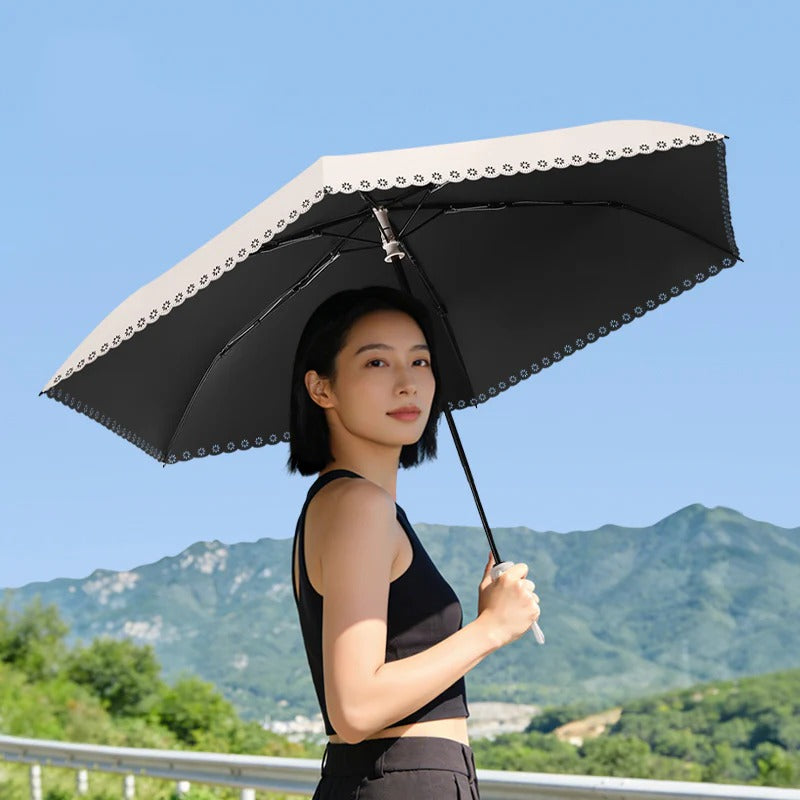 Parapluie Pliable Auto-Ouvrant à Volants Kumokasa
