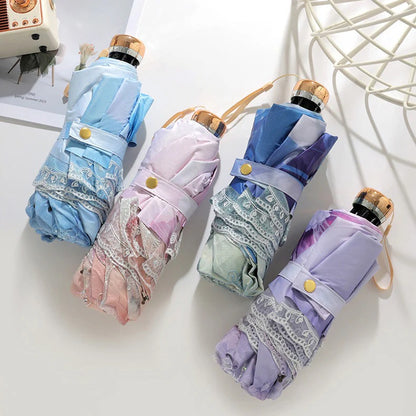 Parapluie Pliable Anti-UV Double Couche Dentelle Kumokasa