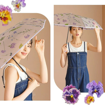 Parapluie Pliable Mini Motif Floral Vinyle Pluie & Soleil plantica × Wpc.